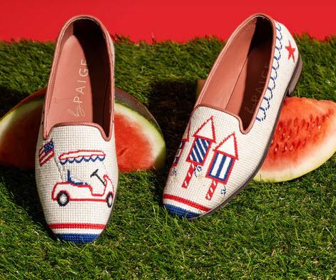 ByPaige American Summer Needlepoint Loafers  Apparel & Accessories > Shoes > Loafers