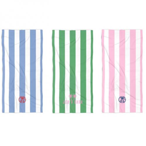 Personalized Bold Stripe Beach Towel  Home & Garden > Linens & Bedding > Towels > Beach Towels