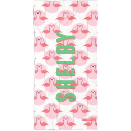 Personalized Flamingos Beach Towel Personalized Flamingos Beach Towel Home & Garden > Linens & Bedding > Towels > Beach Towels