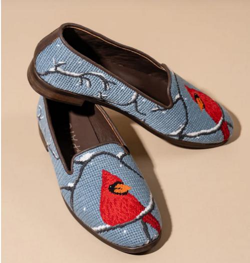 By Paige Needlepoint Loafer in Winter Cardinal  Apparel & Accessories > Shoes > Loafers