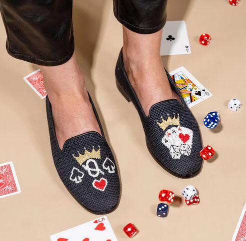 By Paige Needlepoint Loafer in Queen of Cards  Apparel & Accessories > Shoes > Loafers