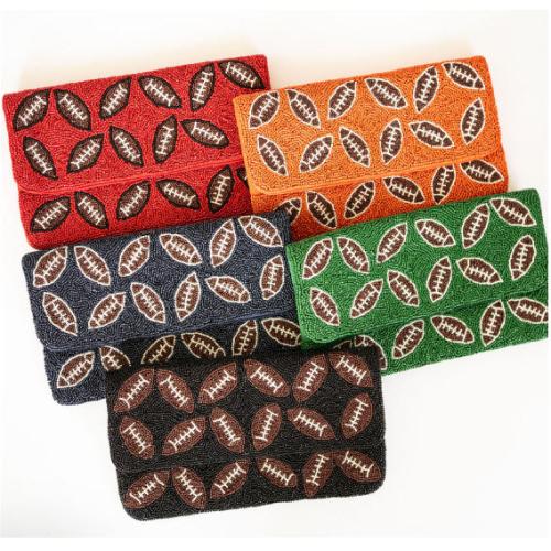 Lisi Lerch Beaded Football Clutch  Apparel & Accessories > Handbags > Clutches & Special Occasion Bags