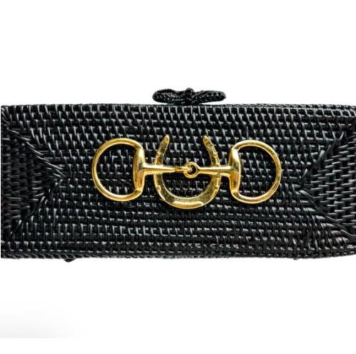 Lisi Lerch Colette Black Gold Adornment Clutch  Apparel & Accessories > Handbags > Clutches & Special Occasion Bags