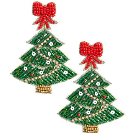 Lisi Lerch Christmas Tree Beaded Earring Red Bow Lisi Lerch Christmas Tree Beaded Earring Red Bow Apparel & Accessories > Jewelry > Earrings