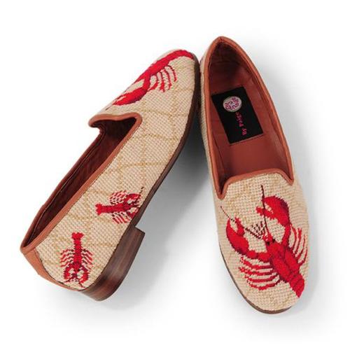 ByPaige Ladies Red Lobster Needlepoint Loafers    Apparel & Accessories > Shoes > Loafers