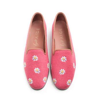  ByPaige Needlepoint Loafer in Pink Daisies  Apparel & Accessories > Shoes > Loafers