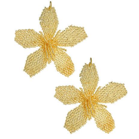 Lisi Lerch Gwen Beaded Fabric Flower Earring Gold Lisi Lerch Gwen Beaded Fabric Flower Earring Gold Apparel & Accessories > Jewelry > Earrings