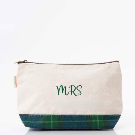 Personalized Navy Plaid Clutch  Apparel & Accessories > Handbags > Clutches & Special Occasion Bags
