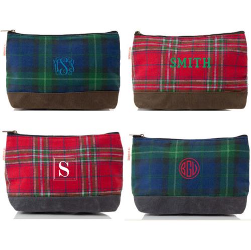 Personalized Plaid Waxed Clutch   Apparel & Accessories > Handbags > Clutches & Special Occasion Bags
