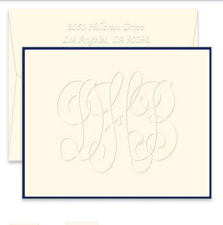 Embossed Graphics Henley Grand Embossed Monogram Foldover Note  Office Supplies > General Supplies > Paper Products > Stationery