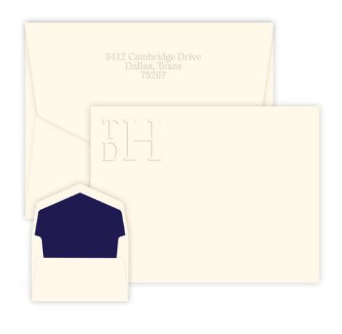 Embossed Graphics Stacked Monogrammed Cards  Office Supplies > General Supplies > Paper Products > Stationery