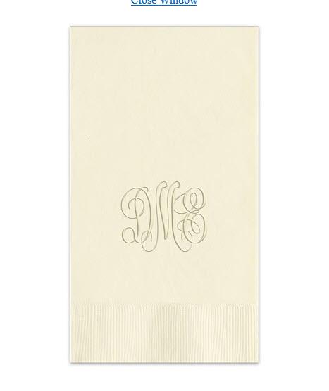 Embossed Graphics Classic Embossed Monogram Guest Towels  Arts & Entertainment > Party & Celebration > Party Supplies