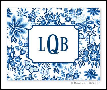 Boatman Geller Personalized Floral Notes Blue  Office Supplies > General Supplies > Paper Products > Stationery