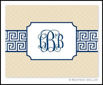 Boatman Geller Greek-Navy Key Monogrammed Notes  Office Supplies > General Supplies > Paper Products > Stationery