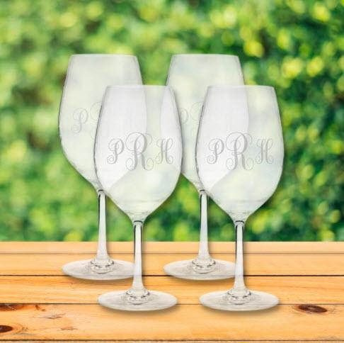 Monogrammed Acrylic Wine Glasses  Home & Garden > Kitchen & Dining > Tableware > Drinkware > Stemware