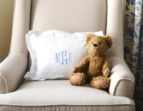 Monogrammed White Hemstitched Boudoir Pillow  Home & Garden > Linens & Bedding > Bedding > Pillows