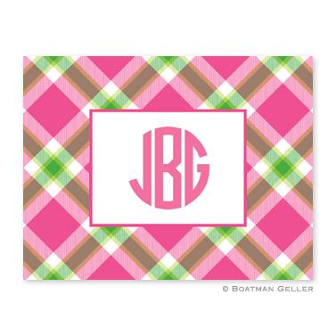 Boatman Geller Ashley Plaid Pink Foldover Note  Office Supplies > General Supplies > Paper Products > Stationery