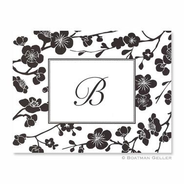 Boatman Geller Blossom Black Foldover Note  Office Supplies > General Supplies > Paper Products > Stationery