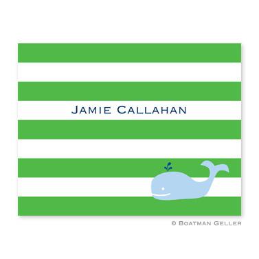 Boatman Geller Whale Stripe Green Foldover Note  Office Supplies > General Supplies > Paper Products > Stationery