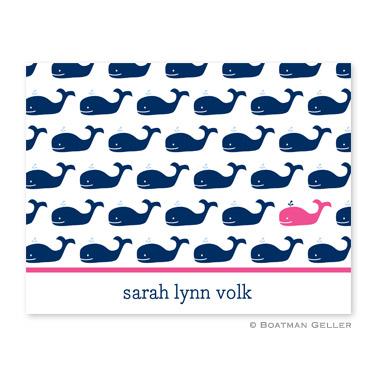 Boatman Geller Personalized Whale Foldover Note  Office Supplies > General Supplies > Paper Products > Stationery