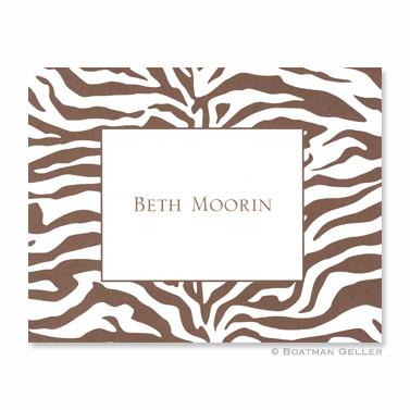 Boatman Geller Zebra Brown Foldover Note  Office Supplies > General Supplies > Paper Products > Stationery