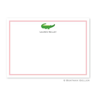 Boatman Geller Alligator Pink Flat Card  Office Supplies > General Supplies > Paper Products > Stationery