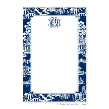 Boatman Geller Personalized Chinoiserie Navy Notepads  Office Supplies > General Supplies > Paper Products > Notebooks & Notepads