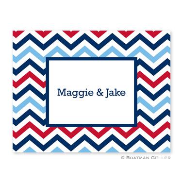 Boatman Geller Personalized Chevron Blue and Red Notes  Office Supplies > General Supplies > Paper Products > Stationery