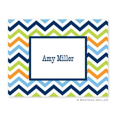 Boatman Geller  Chevron Blue, Orange and Lime Notes  Office Supplies > General Supplies > Paper Products > Stationery