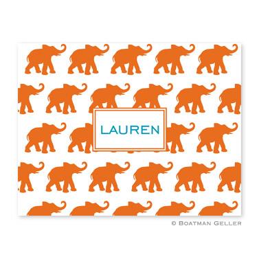 Boatman Geller Personalized Elephants in Orange Notes  Office Supplies > General Supplies > Paper Products > Stationery