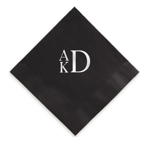 Foil-Stamped Stacked Monogram Napkins  Arts & Entertainment > Party & Celebration