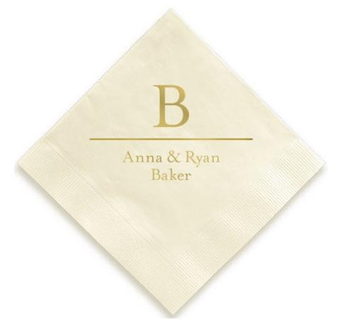 Embossed Graphics Initial & Name Foil-Stamped Napkins  Home & Garden > Kitchen & Dining