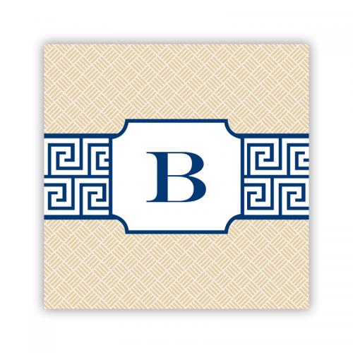 Boatman Geller Personalized Coasters Greek Key Band Navy   Home & Garden > Kitchen & Dining > Barware > Coasters