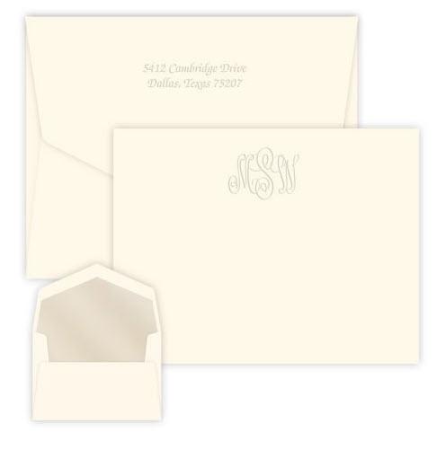  Embossed Graphics Classic Monogram Card  Office Supplies > General Supplies > Paper Products > Stationery