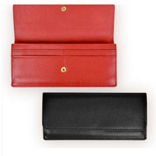 Monogrammed Ladies GPS Safety Leather Wallet Red Or Bla