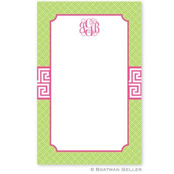 Boatman Geller Notepad in Greek Key Band Pink Pattern  Office Supplies > General Supplies > Paper Products > Notebooks & Notepads