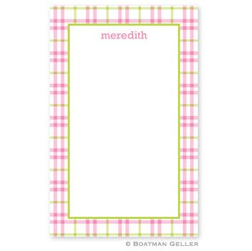 Boatman Geller Miller Pink and Green Check Notepad  Office Supplies > General Supplies > Paper Products > Notebooks & Notepads