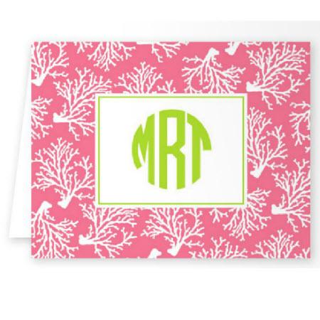 Boatman Geller Personalized Coral Repat in  Melon Note  Office Supplies > General Supplies > Paper Products > Stationery