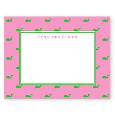 Boatman Geller Whale Pink Small Flat Card  Office Supplies > General Supplies > Paper Products > Stationery