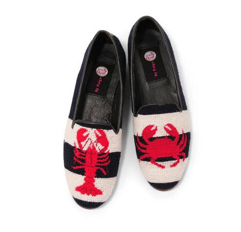 ByPaige Ladies Lobster and Crab Needelpoint Loafers  Apparel & Accessories > Shoes > Loafers