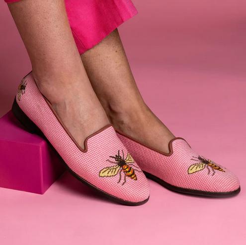 ByPaige Bee on Shrimp Ladies Needlepoint Loafers   Apparel & Accessories > Shoes > Loafers