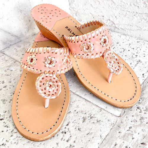 Palm Beach Blush And Rose Gold Mid Wedge Sandals