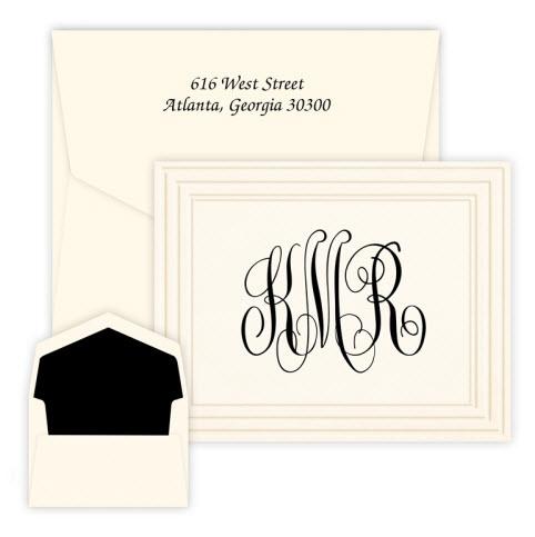 Embossed Graphics Classic Frame Monogram Note Raised Ink  Office Supplies > General Supplies > Paper Products > Stationery